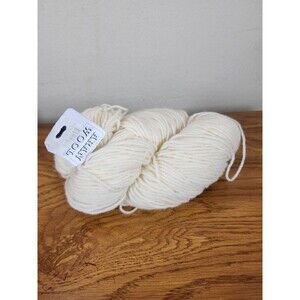 Aran Wool 100% Pure New Wool Yarn 200g Hank Natural White Cream Heavy Worsted